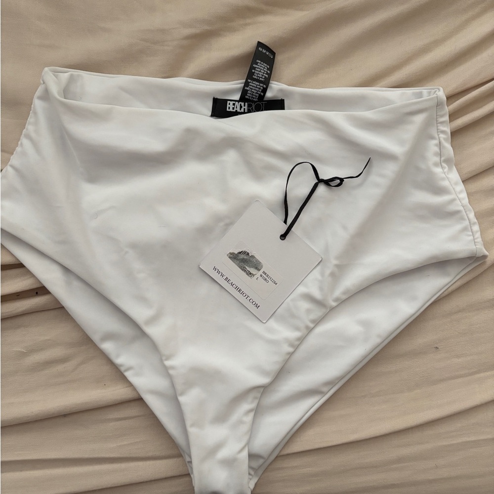 NWT Beach Riot High Waisted White Bikini Bottom